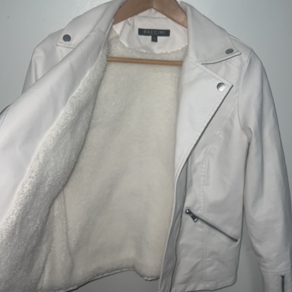 Baccini White Leather Jacket - image 4